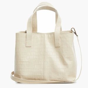 NWT Able mini tote in a bone leather croc